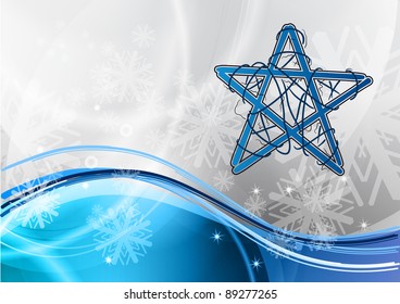 christmas star on the blue