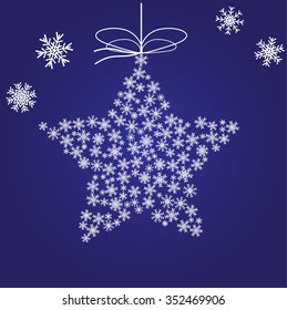 christmas star on a blue background
