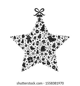 Christmas star on white background. Xmas ornament. Vector