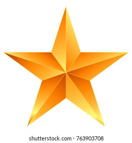 Christmas Star orange - 5 point star - isolated on white - vector illustration