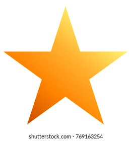 Christmas star orange - simple 5 point star - isolated on white - vector illustration