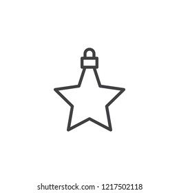 Christmas Star outline icon. linear style sign for mobile concept and web design. Xmas star bauble toy simple line vector icon. Symbol, logo illustration. Pixel perfect vector graphics