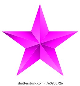 Christmas Star purple - 5 point star - isolated on white - vector illustration