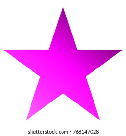 Christmas star purple - simple 5 point star - isolated on white - vector illustration