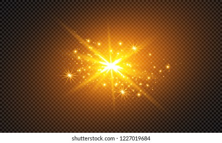Christmas star, radiance rays from the star. Rays pointing the way. Vector illustration of abstract flare light rays. A set of stars, light and radiance, rays and brightness.