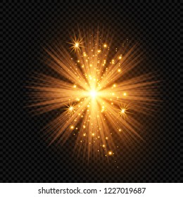 Christmas star, radiance rays from the star. Rays pointing the way. Vector illustration of abstract flare light rays. A set of stars, light and radiance, rays and brightness.