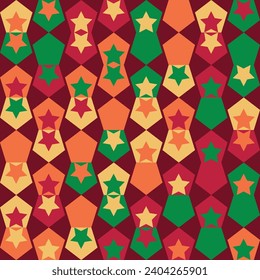 Weihnachtsstern nahtloses Muster. Feiertage, Zeitgenössisches abstraktes Design. Moderner Stil. Flache Vektorgrafik. 