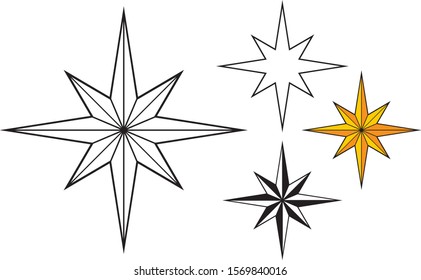 Christmas Star set vector illustration