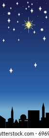 The Christmas star shines over Bethlehem