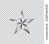 Christmas Star silver - 5 point star - isolated on white - vector illustration