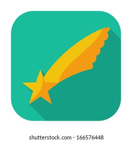 Christmas star. Single flat icon on the button. Vector illustration.