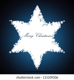 Christmas star, snowflake design background.