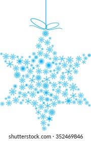 Christmas star, snowflake design background.