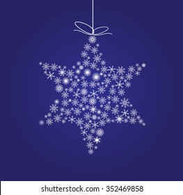 Christmas star, snowflake design background.