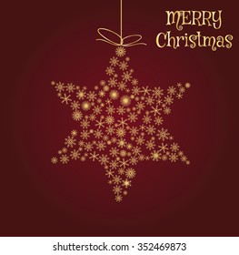 Christmas star, snowflake design background.