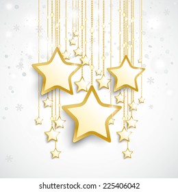 Christmas star with snowflakes on the white background. Eps 10 vector file.