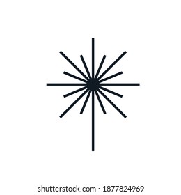 Christmas star tip decoration for the tree icon sign