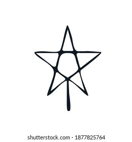 Christmas star tip decoration for the tree logo icon sign