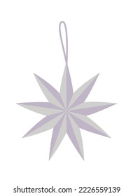 Christmas star toy for tree flat icon Interior elements