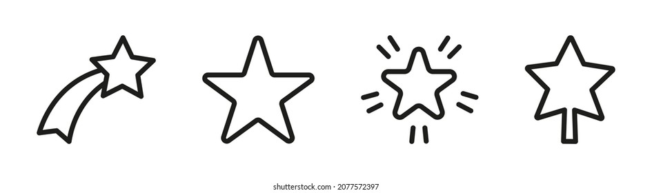 Christmas star for christmas tree in line style, x-mas line icons. EPS 10 