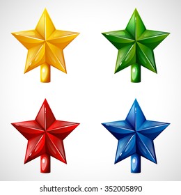 Christmas star tree topper. Christmas topper for christmas tree. The star on the Christmas tree. Christmas tree topper set