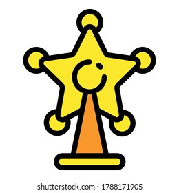 Christmas star tree toy icon. Outline Christmas star tree toy vector icon for web design isolated on white background