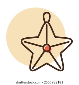 Christmas star for Christmas tree vector icon. Winter sign. Graph symbol for event and holiday web site and apps design, logo, app, UI
