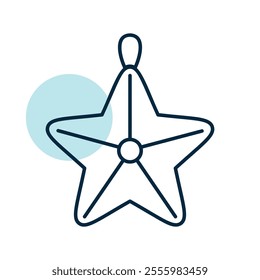 Christmas star for Christmas tree vector icon. Winter sign. Graph symbol for event and holiday web site and apps design, logo, app, UI