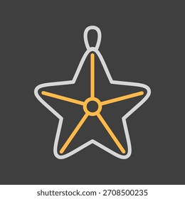 Estrella de la Navidad para el Vector del árbol de navidad en el icono oscuro del fondo. Signo de invierno. Símbolo de gráfico para el Sitio web del acontecimiento y de la fiesta y diseño de los App, logotipo, App, UI