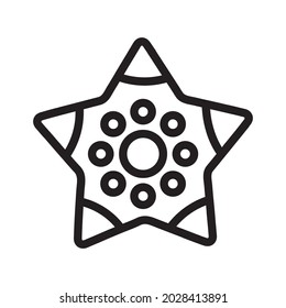 Christmas star. Vector icon. Black line illustration.