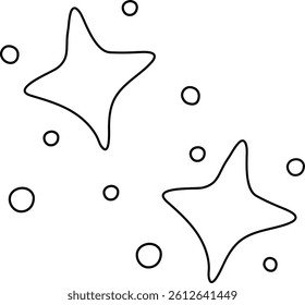 Christmas star vector icon features a hand-drawn glitter outline with subtle shine effects. Perfect for holiday cards, gift tags, and festive social media graphics