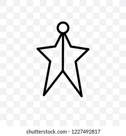 Christmas star vector linear icon isolated on transparent background, Christmas star transparency concept can be used for web and mobile