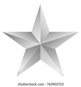 Christmas Star white - 5 point star - isolated on white - vector illustration