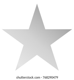 Christmas star white - simple 5 point star - isolated on white - vector illustration