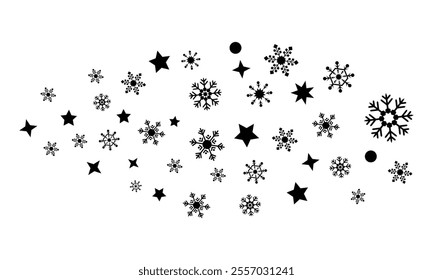 christmas star winter celebrate element icon silhouette isolated on white background