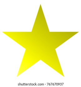 Christmas star yellow - simple 5 point star - isolated on white - vector illustration