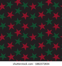 Christmas Stars brush stroke seamless pattern background for fashion textiles, graphics
