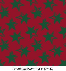 Christmas Stars brush stroke seamless pattern background for fashion textiles, graphics
