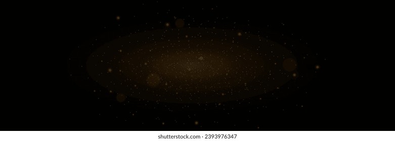 Christmas stars of golden confetti are falling, Shining stars fly across the night sky among the reflections of light points of space.