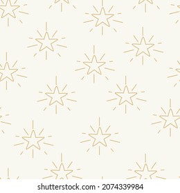 Christmas stars holidays vector seamless repeating pattern background. Trendy for fabric, textile print, wallpaper, background, wrapping or invitation cards, packaging.