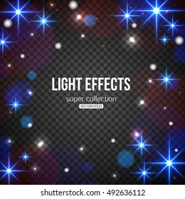 Christmas stars, light effects. Vector illustration EPS10 format