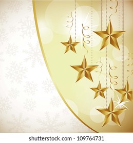christmas stars on abstract white lights background. vector illustration
