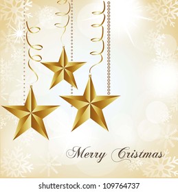 christmas stars on abstract white lights background. vector illustration
