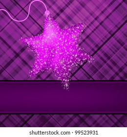 Christmas stars on purple background. EPS 8 vector file included