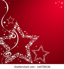 Christmas stars red background