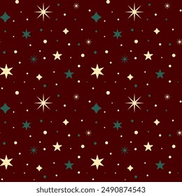 Christmas Stars Seamless Pattern. Snowflake Seamless Background. Perfect for wallpaper, gift paper, winter greeting cards. Christmas Pattern. Pixel Perfect. Premium Quality
