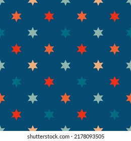 Christmas stars seamless pattern. Vintage retro pattern with stars. Vector illustration 
