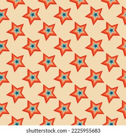 Christmas stars seamless pattern. Vintage retro pattern with stars. Vector illustration 