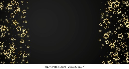 Christmas stars vector overlay.  Magic stars luxury sparkling confetti. Christmas spirit. Festive stars vector illustration on black background.