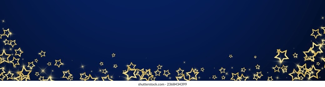Christmas stars vector overlay.  Magic stars luxury sparkling confetti. Christmas spirit. Festive stars vector illustration on dark blue background.